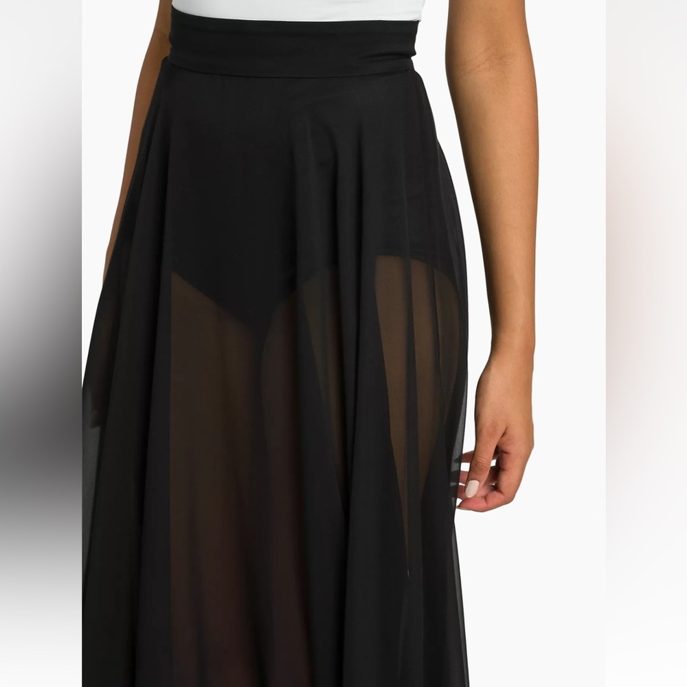 Saks Fifth Avenue Black Sheer Flow Maxi Skirt